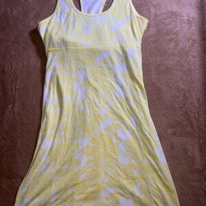 Lola Women Small Yellow Floral Round‎ Neck Sleeveless Racerback Summer Dress